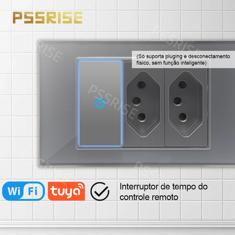 PSSRISE Grey Glass Full-paddle - Tuya Wifi Socket recension och pris