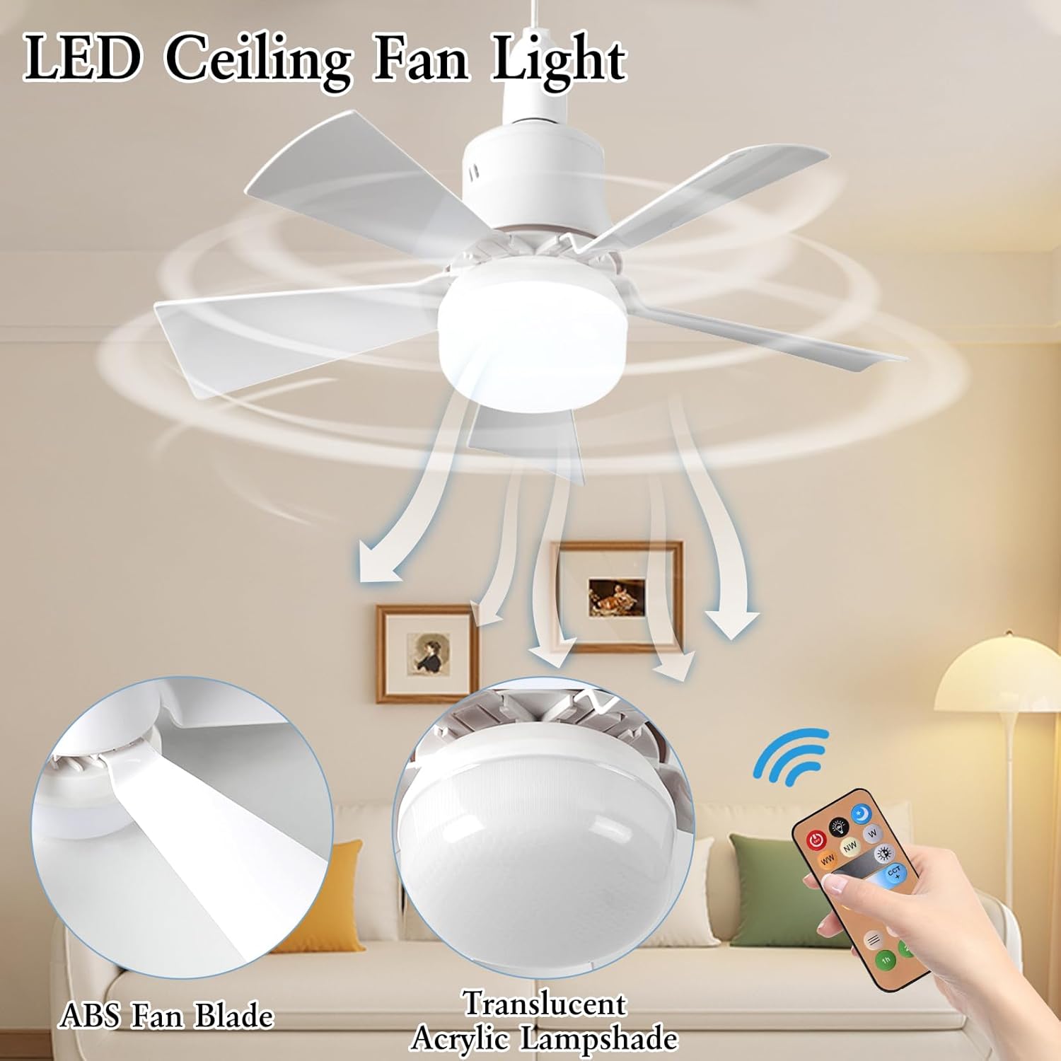 LED Ceiling Fan With Light E27 - Smart Ceiling Fan recension och pris