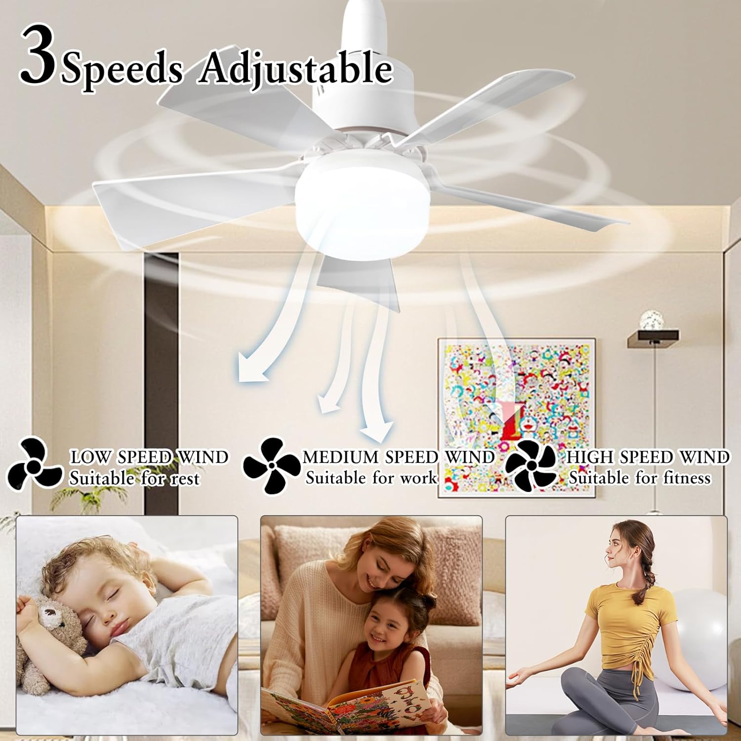 LED Ceiling Fan With Light E27 - Smart Ceiling Fan recension och pris