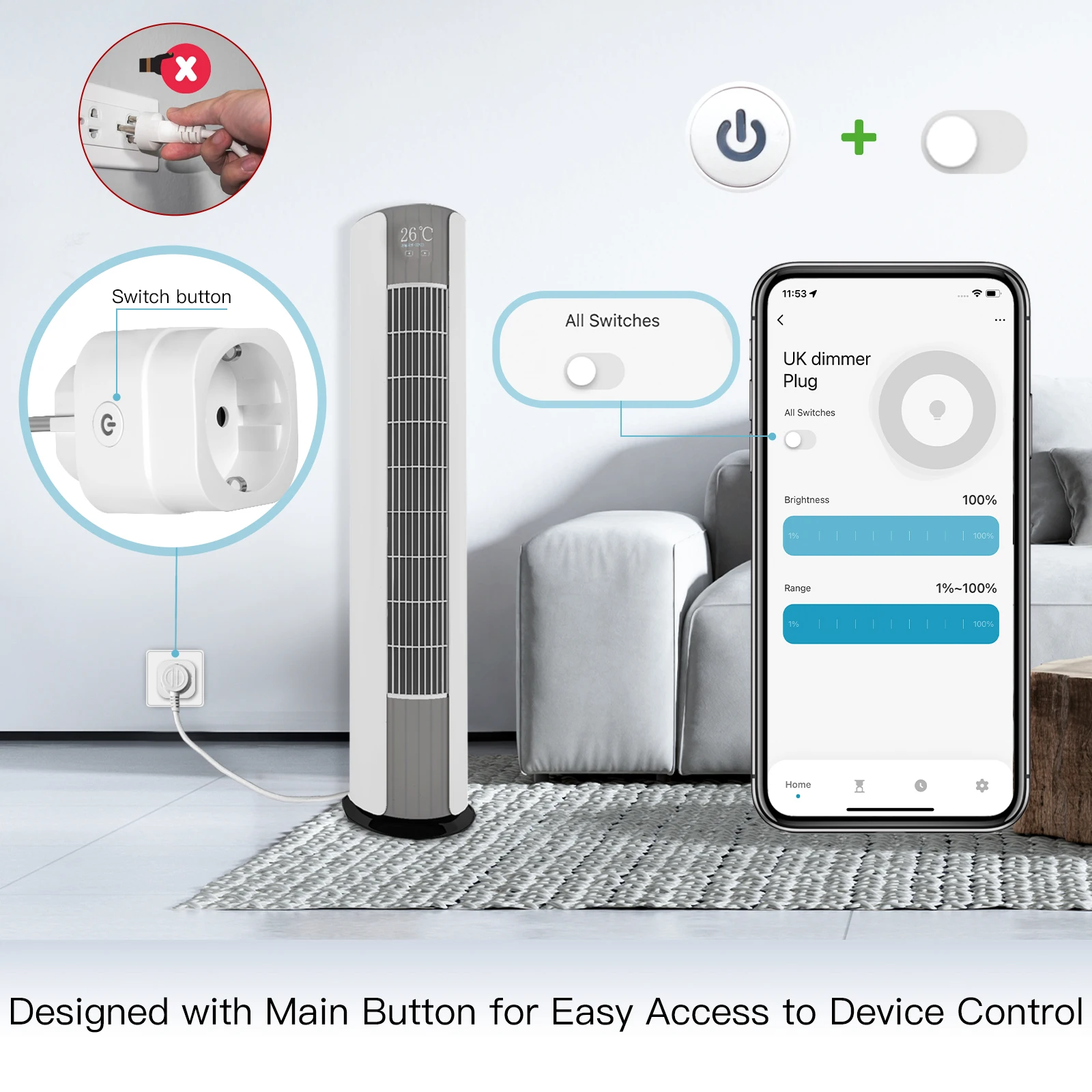 MOES Tuya WiFi Smart Plug Dimm - Tuya Wifi Socket recension och pris