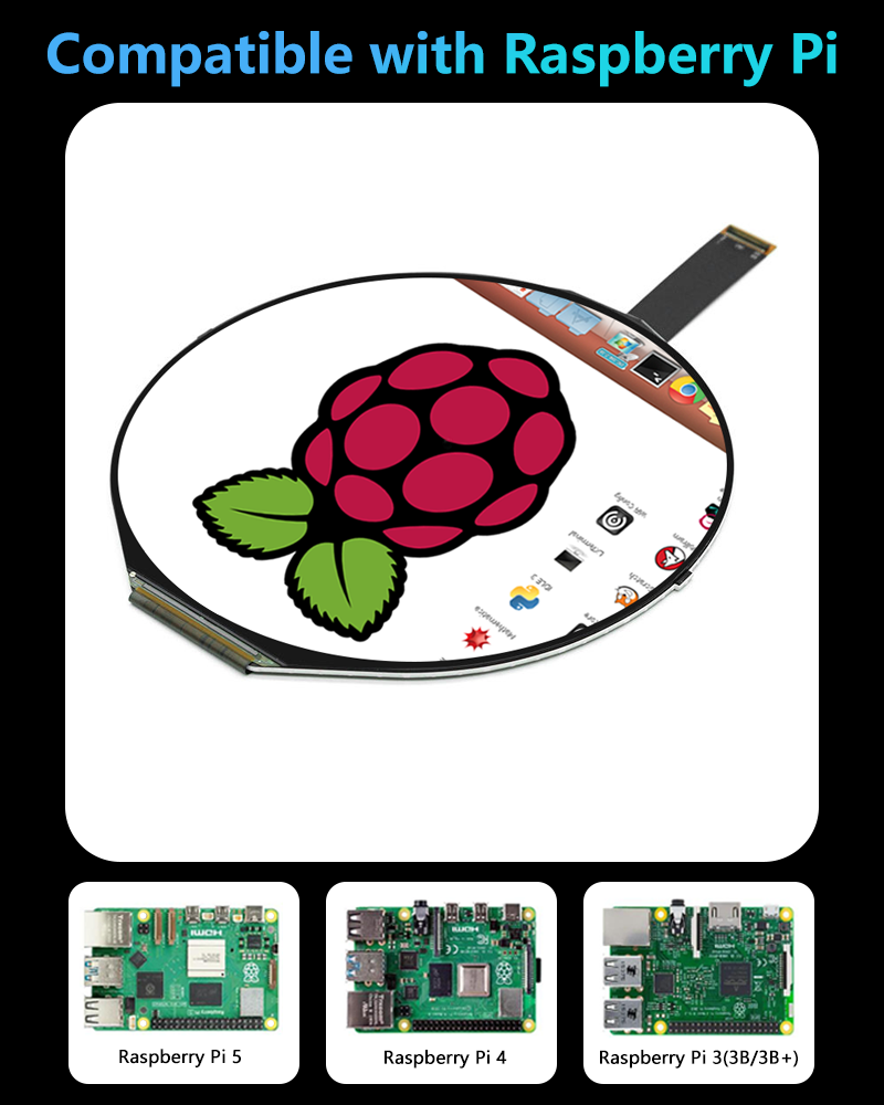 5 Inch IPS 1080*1080 Round Scr - Smart Home Raspberry Pi recension och pris